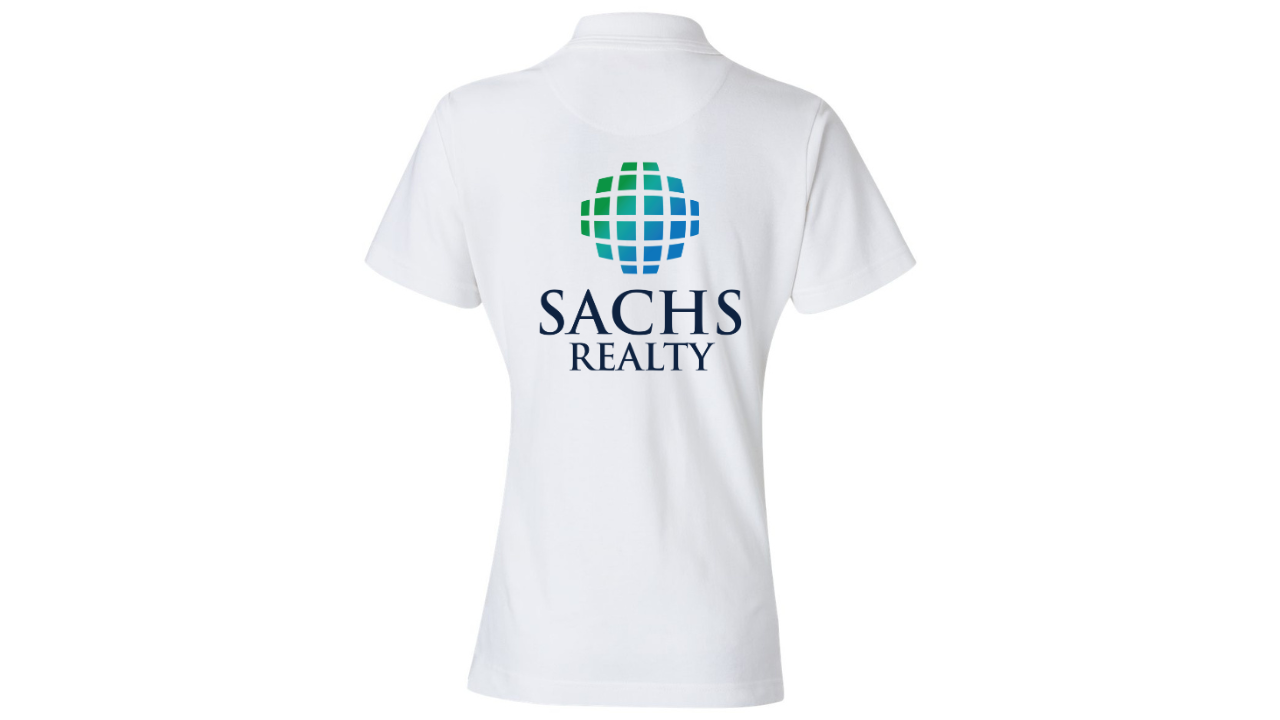 Polo - Women's Short Sleeve - Sachs Realty Imprint Front and Back